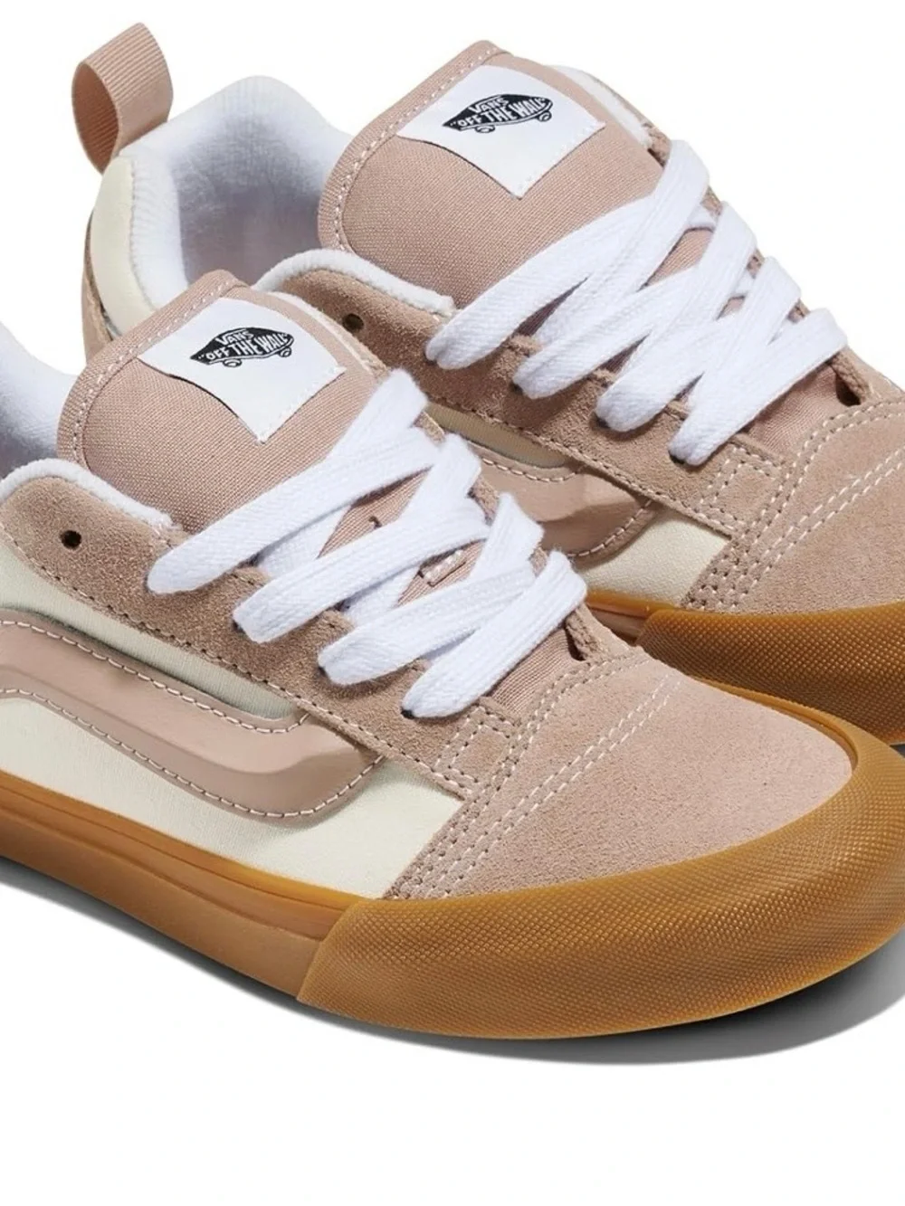 Vans Kids Low-Top Sneakers in Beige and Gum